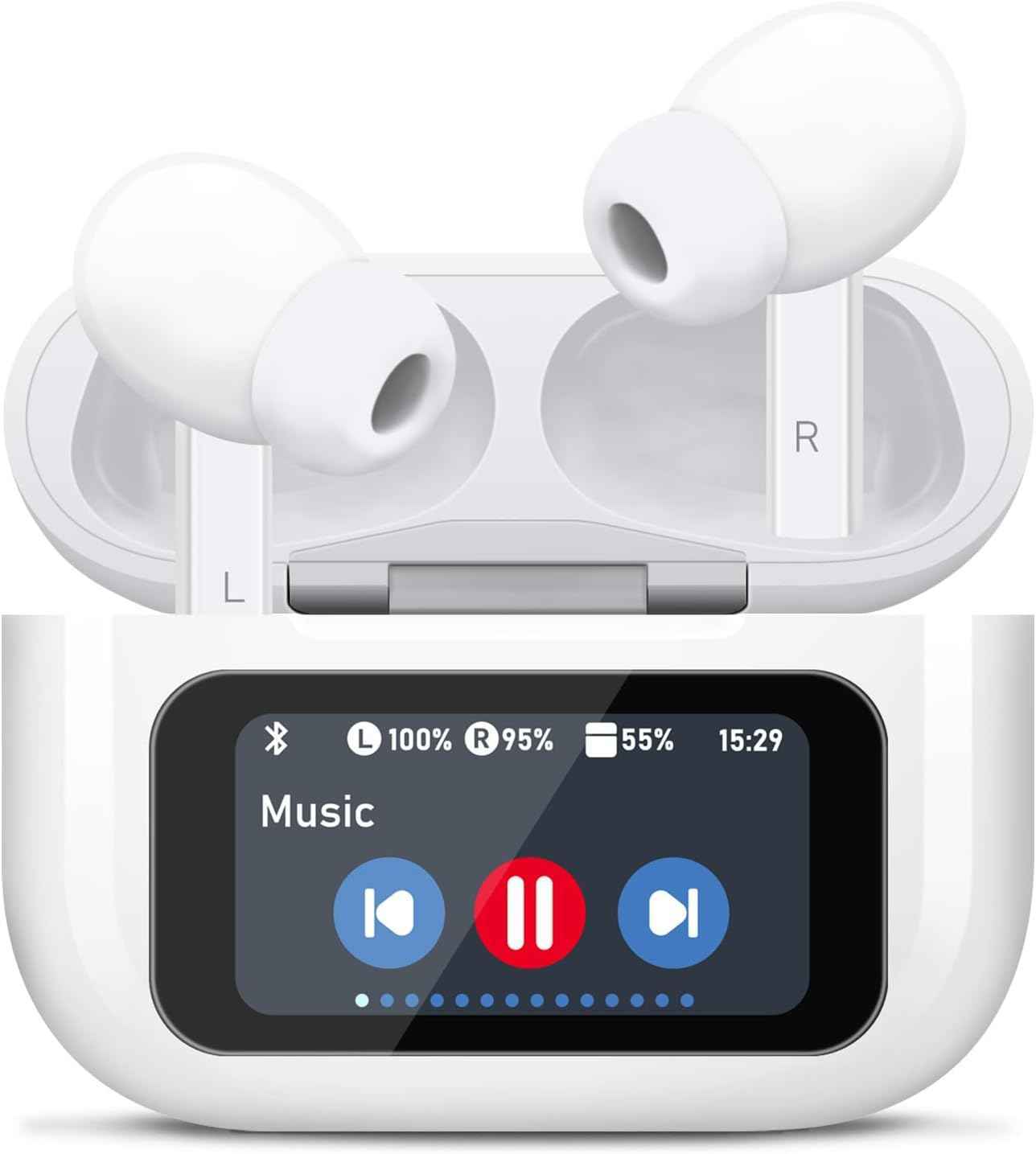 Wireless Earbuds, 5.4 Bluetooth Headphones With Touch Screen Ear Buds, ANC ENC Noise Cancelling Earbuds Headphones With Microphone, Wireless Bluetooth In Ear Earphones For Android IOS Phones Main image