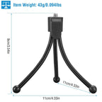 Flexible Mini Tripod Stand for Camera, Portable 1/4"-20 Screw Mount with Non-Slip Feet, Durable for DSLR, 35mm, and Compact Cameras