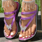 Floral Pattern Flip-Flops Comfortable Casual Summer Beach Slippers - Anklet Not Included