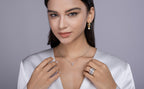 Vanilla Moissanite Jewelry Set In S925 Silver With Platinum Plating