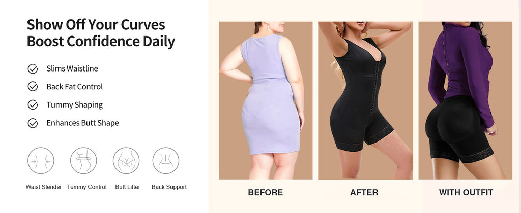Fajas Colombiana Shapewear, Elegant Bodysuit Faja Shaper