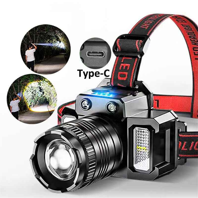 LED Tactical Headlamp Head Torch USB Rechargeable Motion Sensor Secondary image