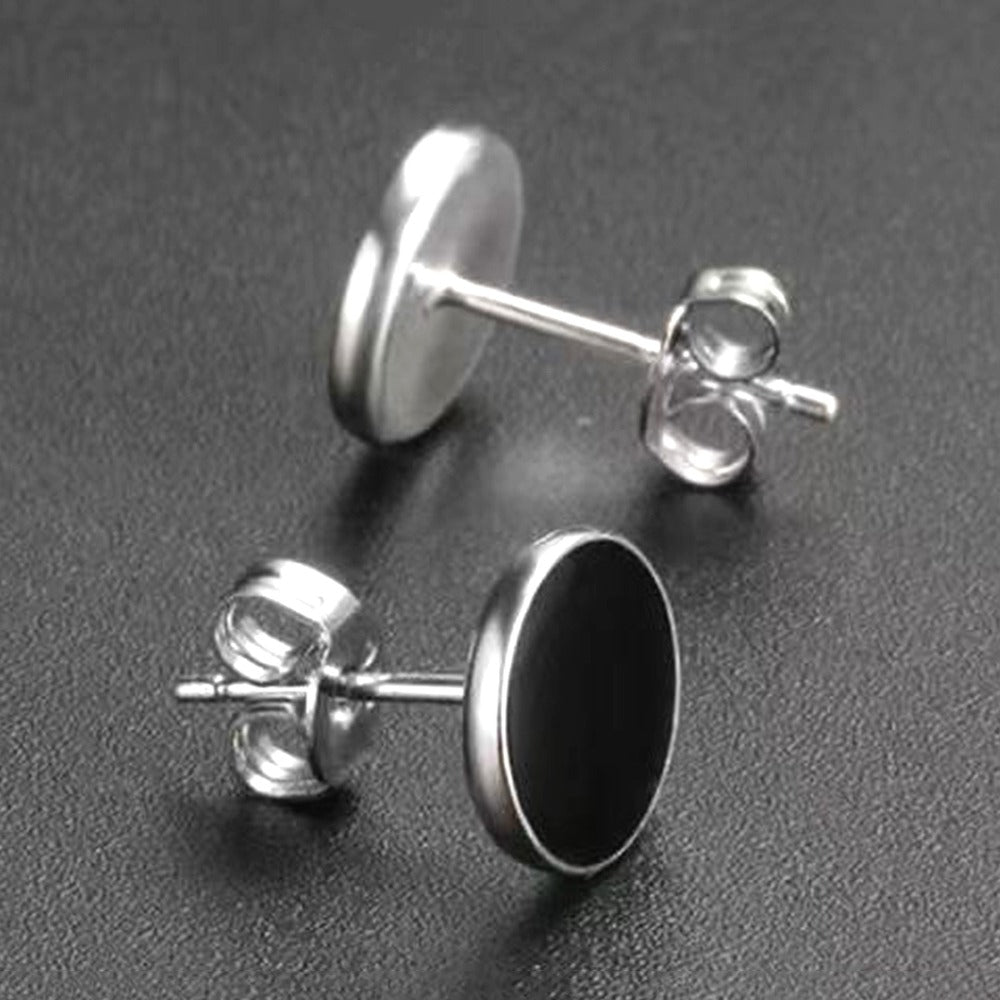 One pair Stainless Steel Punk Earrings Unisex Hip Hop Pierced Jewelry