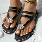 Floral Pattern Flip-Flops Comfortable Casual Summer Beach Slippers - Anklet Not Included