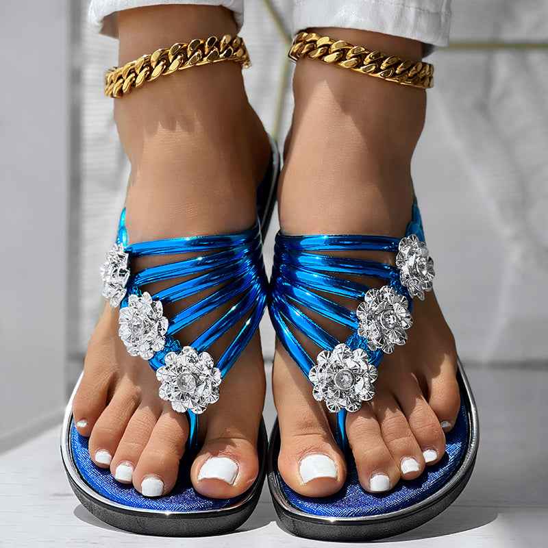 Floral Pattern Flip Flops Comfortable Casual Summer Beach Slippers Main image