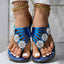 Floral Pattern Flip Flops Comfortable Casual Summer Beach Slippers