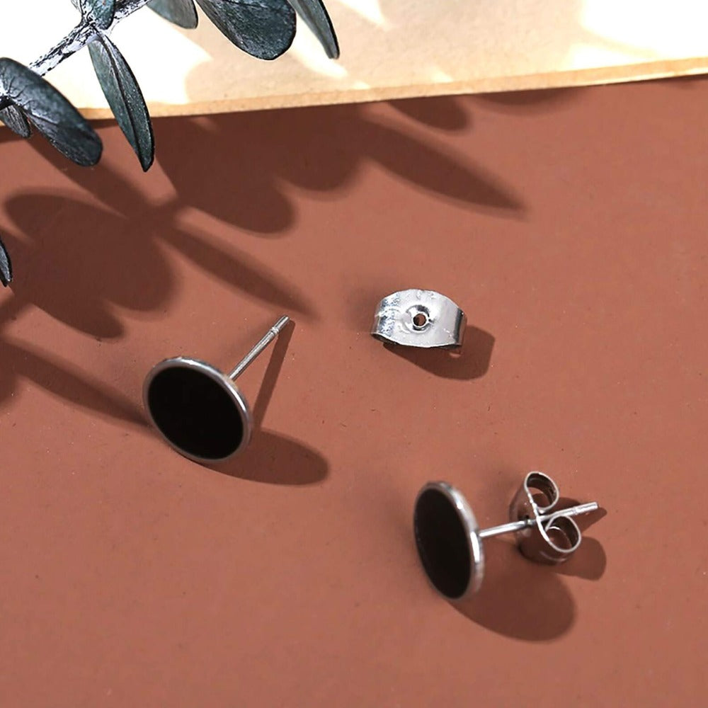 One pair Stainless Steel Punk Earrings Unisex Hip Hop Pierced Jewelry