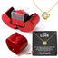 Red Apple Jewelry Box with Artificial Rose Gift for Her Chic Gift