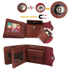 1Pc Men  Wallet PU Leather Purse Slim Card Holder Cases With 2 ID Window Coin Pocket