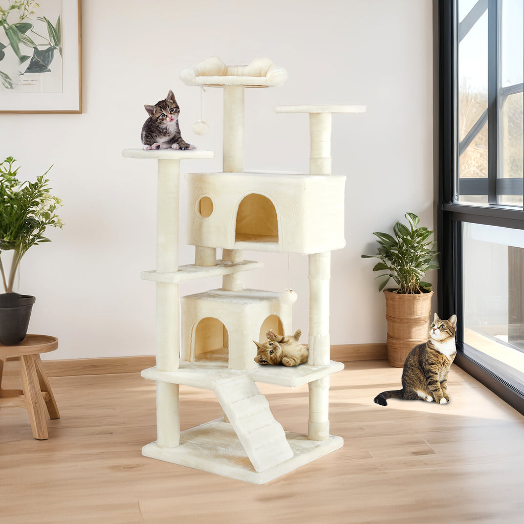 Multi Functional Cat Treehouse Cat Climbing Frame for Indoor Cats