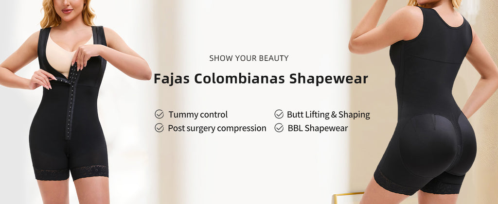 Fajas Colombiana Shapewear, Elegant Bodysuit Faja Shaper