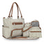 8Pcs Baby Nappy Diaper Bags Set For Mom Dad Mummy Handbags Multifunctional Diaper Changing Bags With Bottle Bag Mesh Bag Purse Diaper Pad 2 Burp Cloths 2 Hook Straps