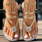 Floral Pattern Flip-Flops Comfortable Casual Summer Beach Slippers - Anklet Not Included
