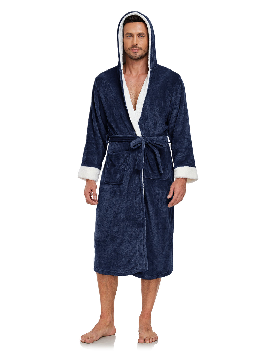 RONGTAI Ladies Long Fleece Bathrobe 300GSM Brushed Flannel