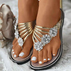 Floral Pattern Flip Flops Comfortable Casual Summer Beach Slippers