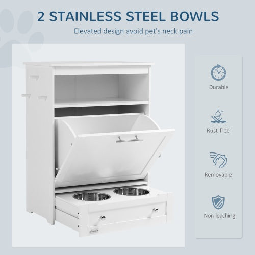 Pet Feeder Station Lockers With Raised Bowl And Integrated Storage