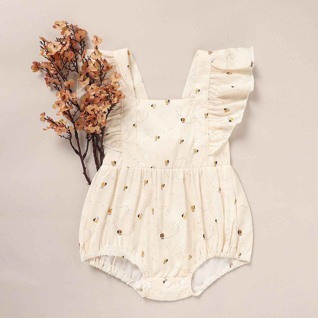 Baby Girl Honeybee Bubble Romper - 1st Bee Day Romper, Infant Bee Birthday Outfit, Cute Bee Romper For Baby
