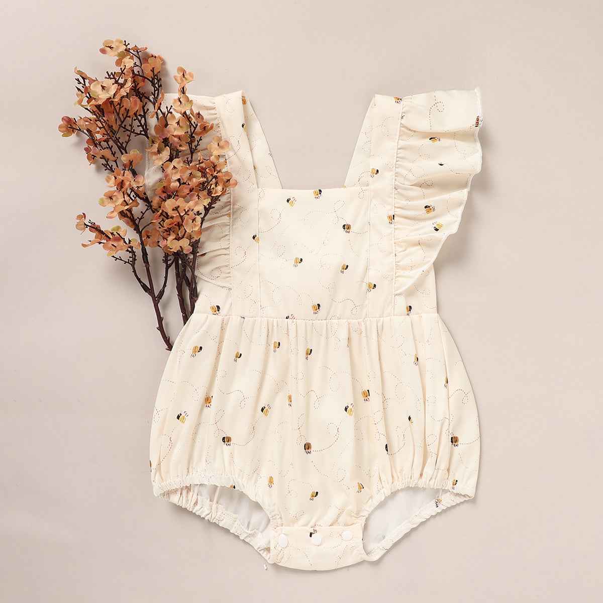 Baby Girl Honeybee Bubble Romper - 1st Bee Day Romper, Infant Bee Birthday Outfit, Cute Bee Romper For Baby