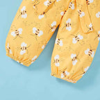 Infant Baby Girl Sweet Bee Outfits Letter Print Romper Honey Bees Pants Bowknot Headband Clothes Set