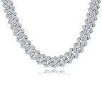 Mosan Diamond S925 Silver Necklace For Men Fits Luxury Style Sparkle