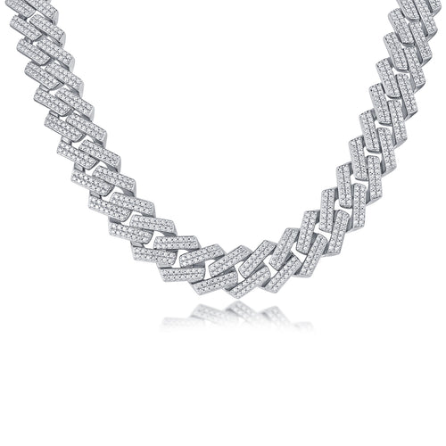 Mosan Diamond S925 Silver Necklace For Men Fits Luxury Style Sparkle