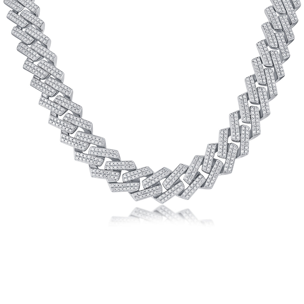 Mosan Diamond S925 Silver Necklace For Men Fits Luxury Style Sparkle