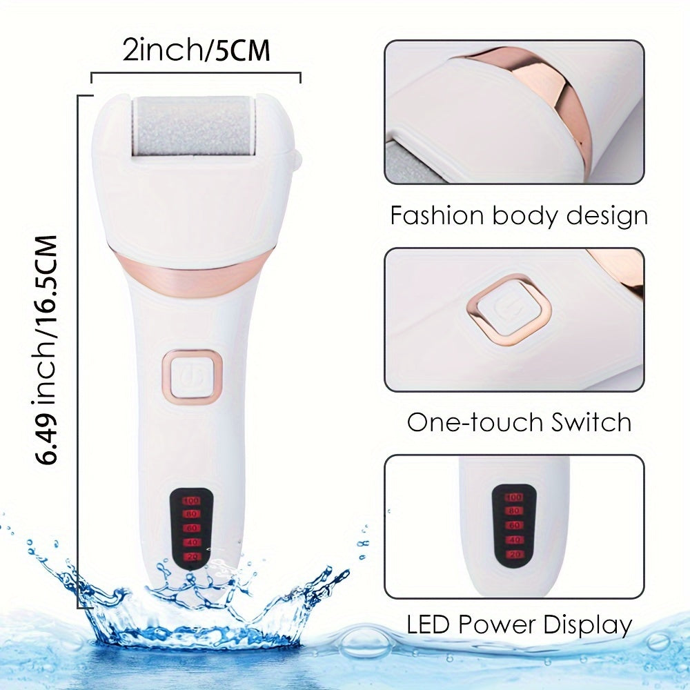 Electric Foot Grinder Cordless Pedicure Kit With Three Roller Heads