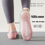 3 Pairs Yoga Socks For Women Non-Slip Grips Straps For Added Balance And Stability Ideal For Pilates Pure Barre Ballet Dance Barefoot Workout with silicone non-slip design.
