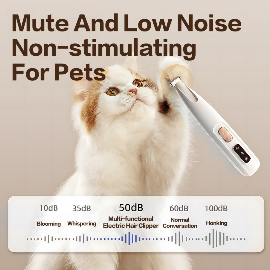 Pet Paw Trimmer 1Pack Rechargeable Quiet Trimmer For Pets LED new 2025