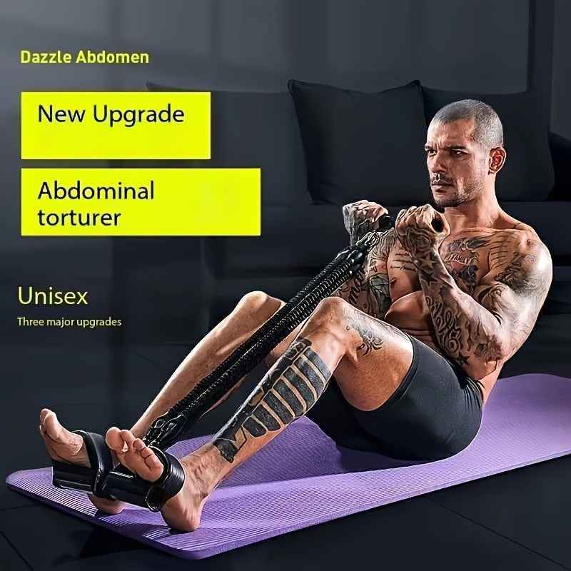 A Set Of Adjustable Resistance Tension Bands With Foot Pedals And Handles, High Resistance Level, Anti Fall, Suitable For Fitness Training, Body Stretching, And Abdominal Muscle Exercises Main image