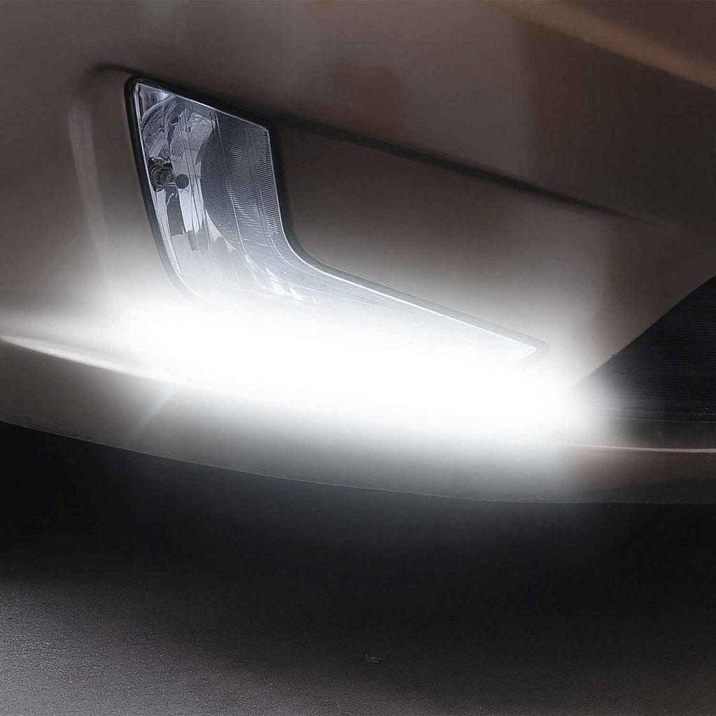 2Pcs LED Daytime Running Lights Car LED COB DRL Fog Lights IP45 Waterproof LED Strip Fog Day Driving Lamp Sticker For 12V Car Interior Exterior Use