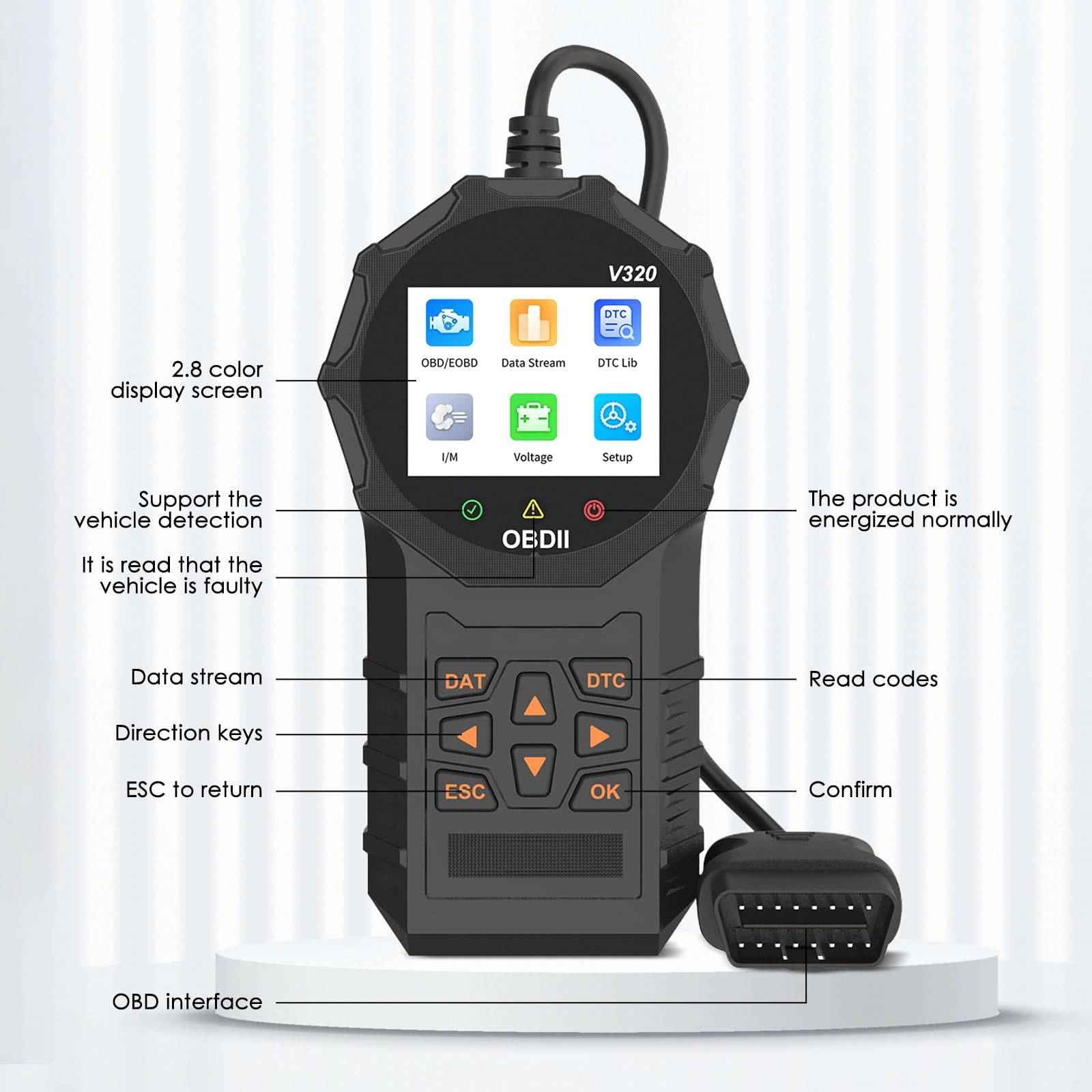 Automotive OBD2 Scanner OBD Code Reader Car Check Engine Fault Diagnostic Tool