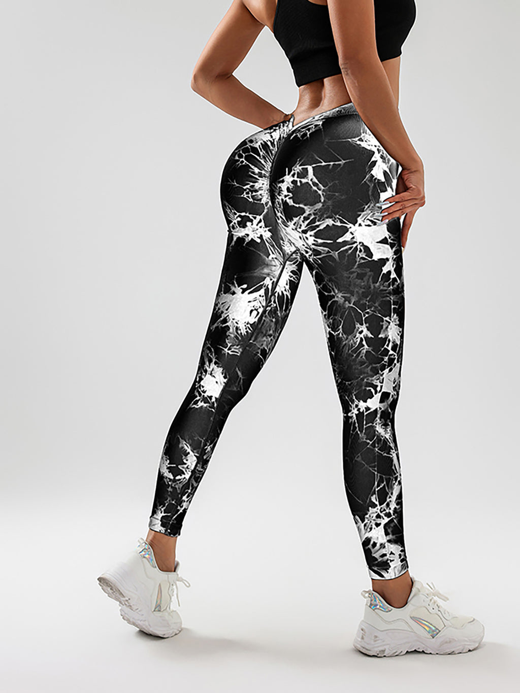 Tie Dye Slimming Yoga Leggings, High Stretch Casual Fitness Pants