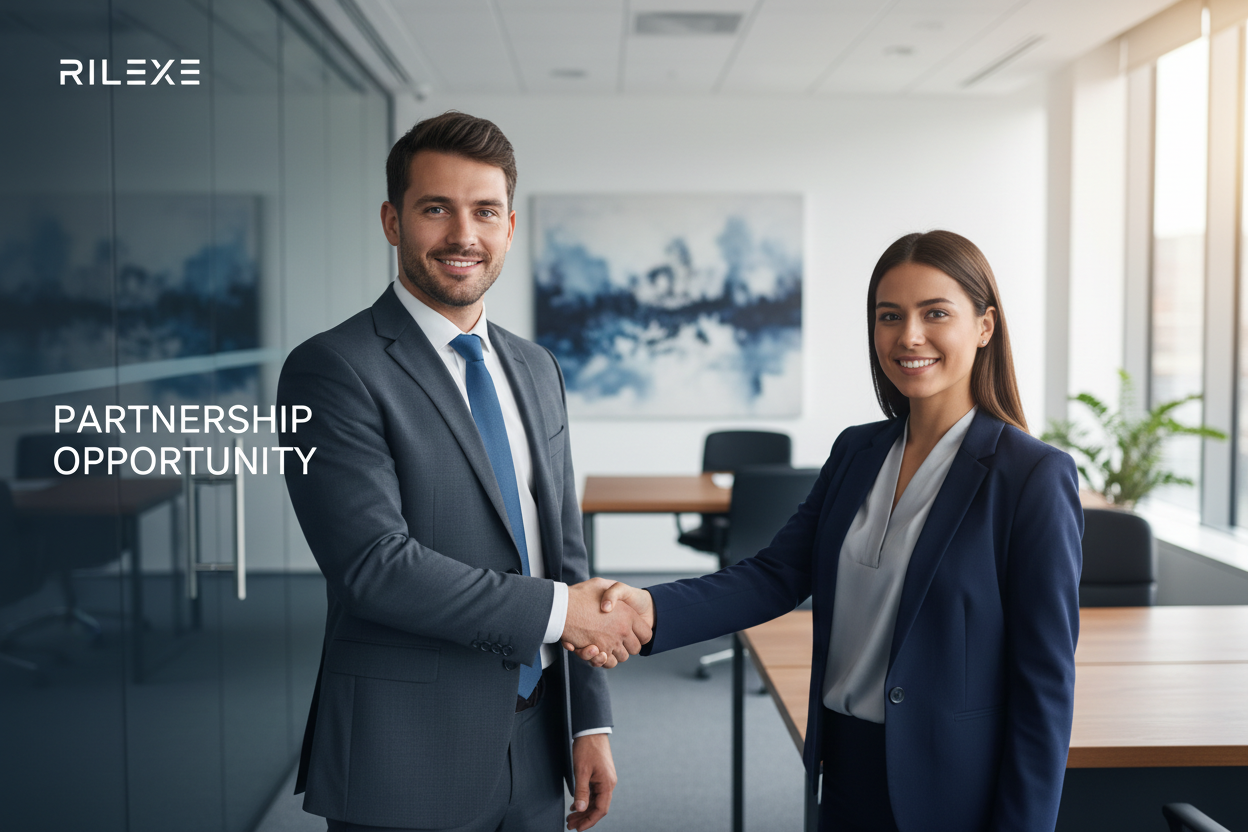 should include two parties shaking hands as new partners